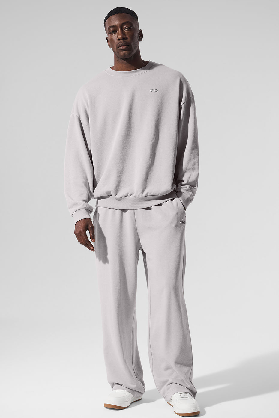 Washed Accolade Crew Neck Pullover - Grey Sky Wash