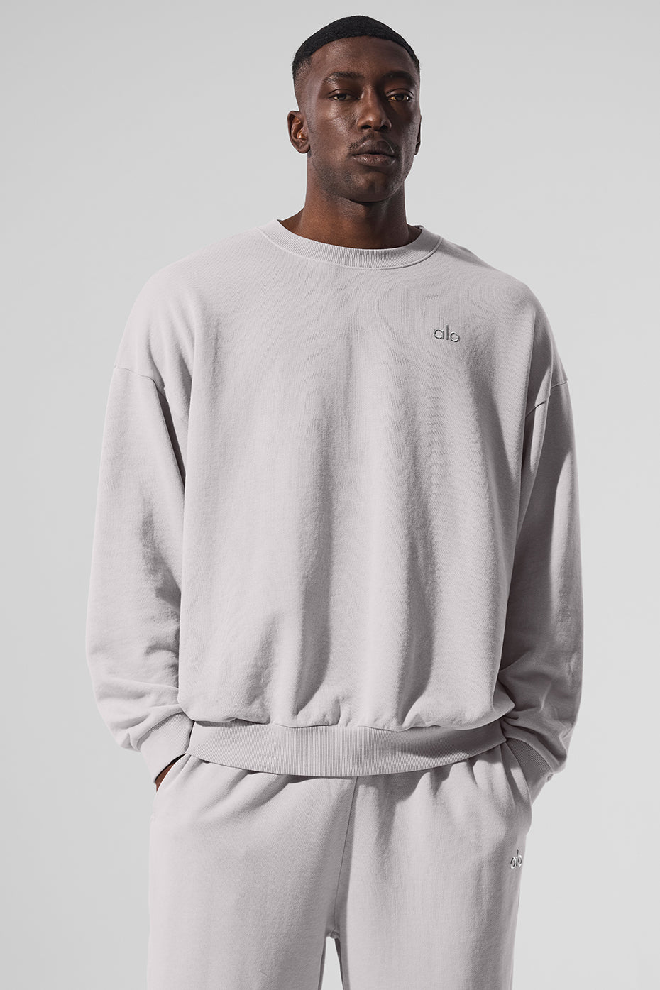Washed Accolade Crew Neck Pullover - Grey Sky Wash
