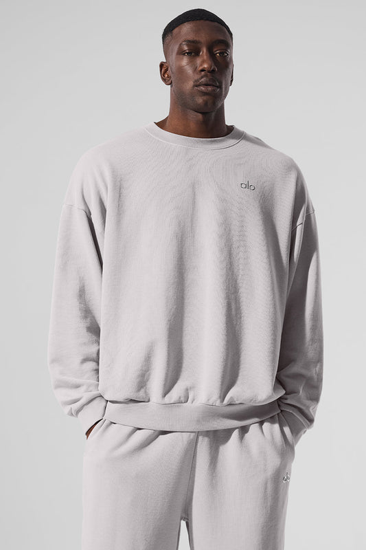Washed Accolade Crew Neck Pullover - Grey Sky Wash