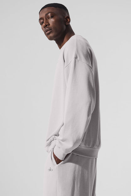 Washed Accolade Crew Neck Pullover - Grey Sky Wash