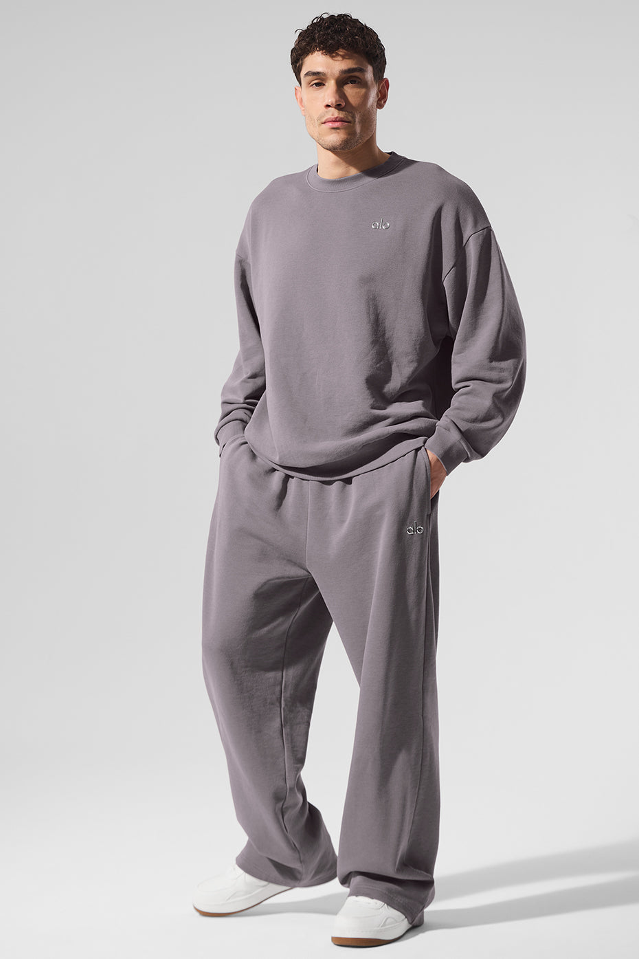 Washed Accolade Crew Neck Pullover - Cool Grey Wash