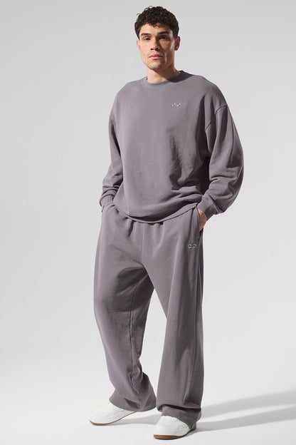 Washed Accolade Crew Neck Pullover - Cool Grey Wash
